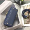 Blue Sheepskin Bag Size: 17cm