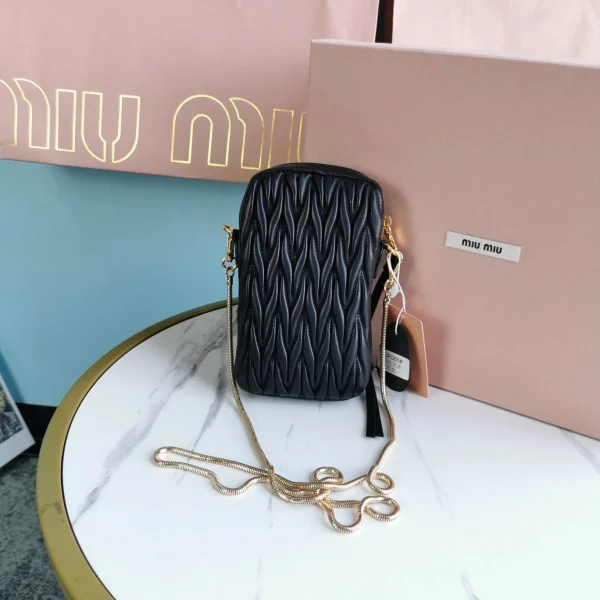 Miu Miu Matelasse lambskin long shoulder strap height 12.5cm length 24cm width 4 cm