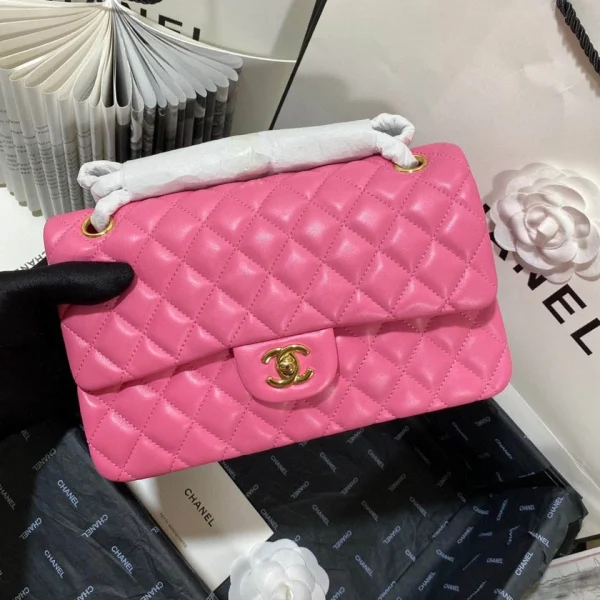 25cm/1112 plum pink sheepskin gold buckle return