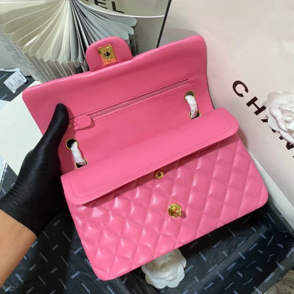25cm/1112 plum pink sheepskin gold buckle return